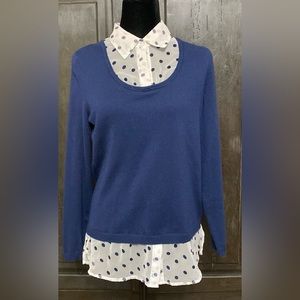 United States Sweaters polka dot /blue sweater Tunic style- Size Medium